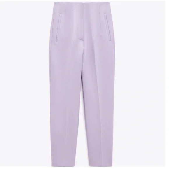 ZARA Women’s Lilac High-Waisted Pants M EUC - Picture 3 of 13
